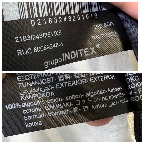 ZARA Nicole Halter Wrap Midi Dress Navy/White Print XS NEW - Picture 12 of 14